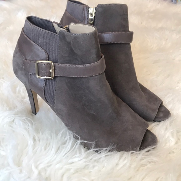 Marc Fisher Shoes - Marc Fisher Gray suede open toed ankle boots EUC